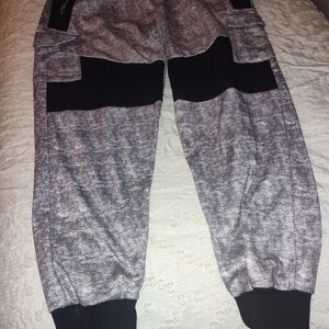 Men's Gray and Black Joggers